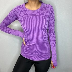 Lululemon Swiftly Tech Long Sleeve Rare purple camo size 4